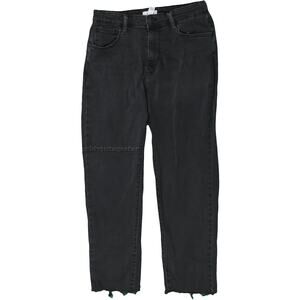 FOREVER21 MidRise Black Jeans Raw Hem 30W Chic Edge